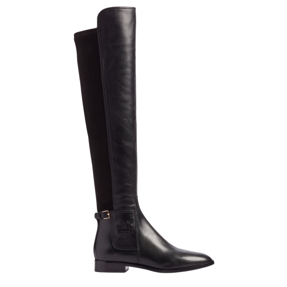 NWOT TORY BURCH Wyatt Stretch Over The Knee Black Leather Boot